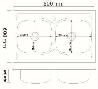 Кухонная мойка РМС MG6-8060-2 нержавеющая сталь